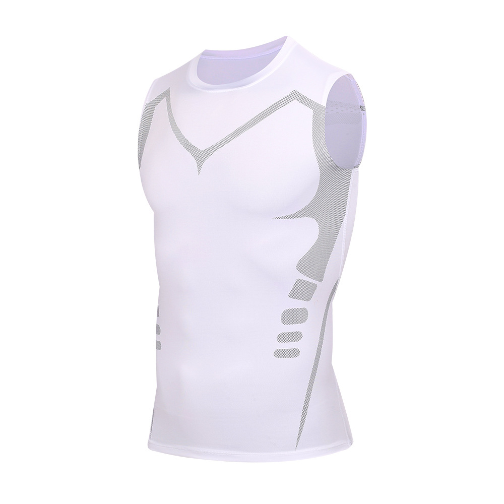 Tank Top Muscle - メンズコンプレッションタンクトップ、ノースリーブプリント速乾フィットネスベスト、ボディビルディングワークアウトトップ、プラスサイズS-5XL