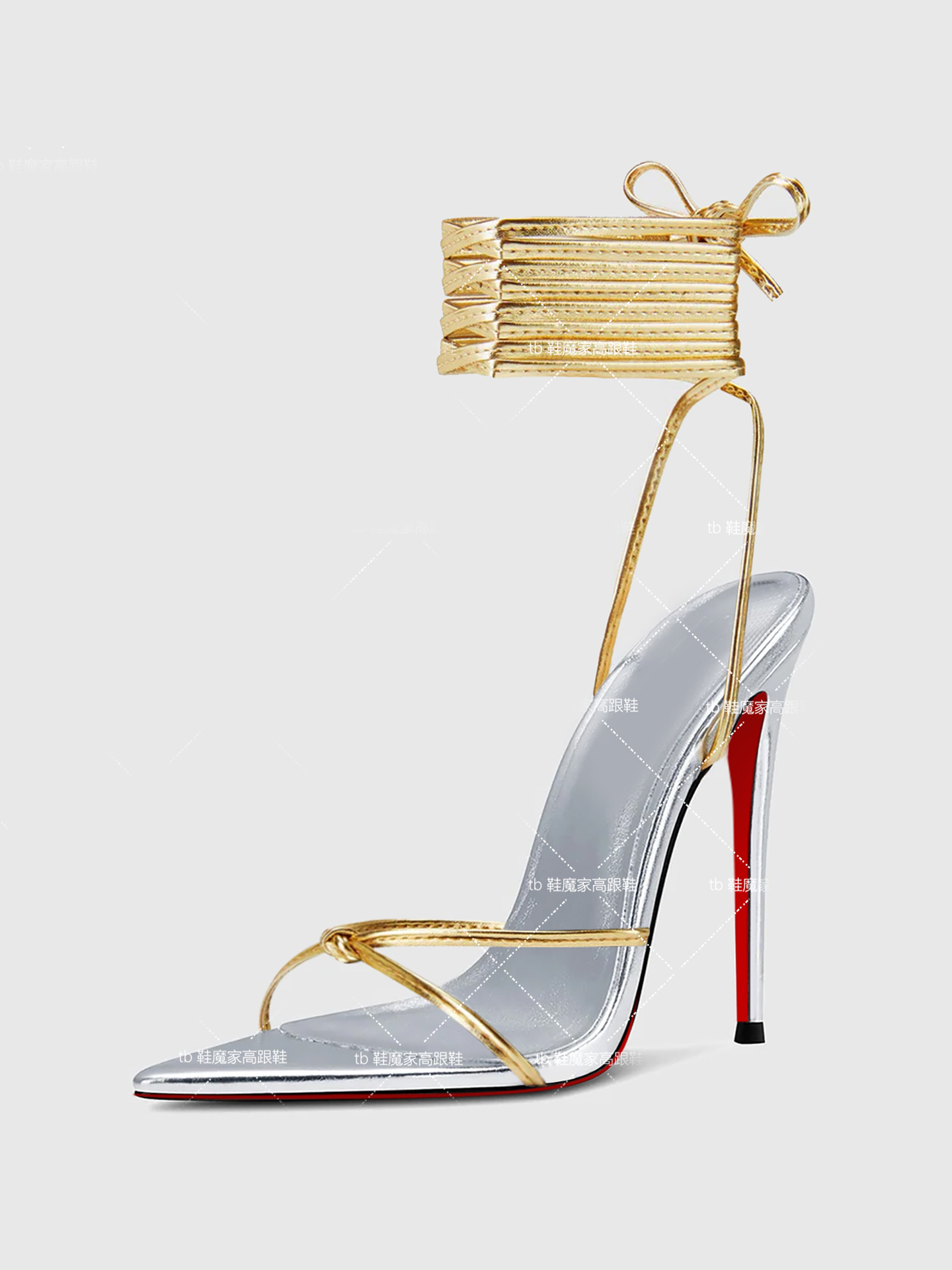 Casual Sandal Leather - 新しい 12 センチメートルの尖った薄いクロスストラップハイヒールサンダル、ヨーロッパの女性用、セクシーなシルバーファッションプラスサイズの靴
