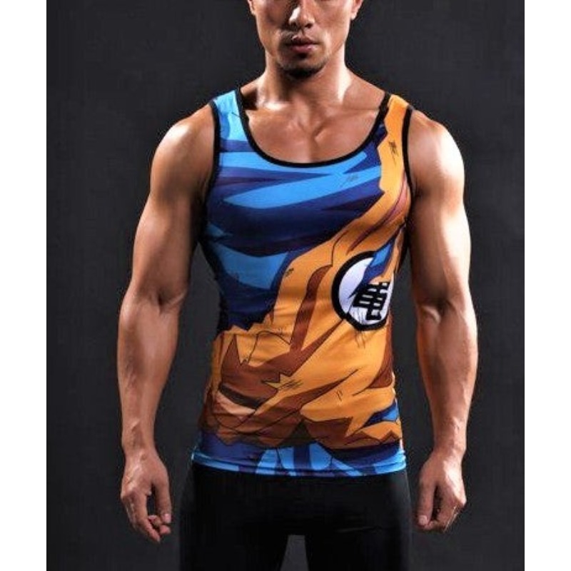Tank Top Muscle - 2026夏アニメ悟空コスプレ屋外タンクトップメンズボディビルディングストリートウェアノースリーブトップスTシャツユニセックスファッションカジュアルクールベスト