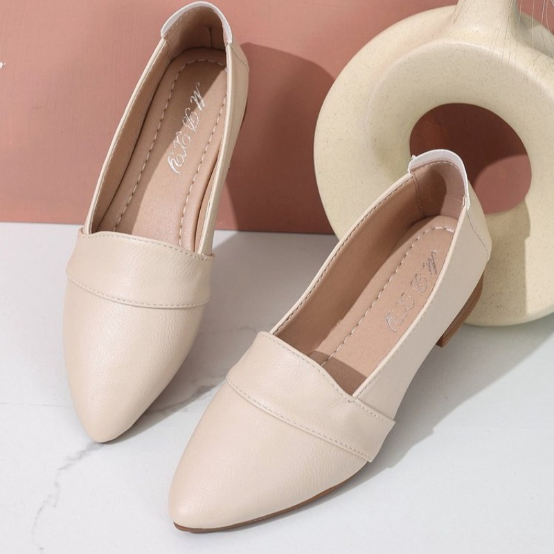 スリッポンシューズ レディース フラットシューズ 無地 ポイ - Casual Sandal Leather のレビューと価格