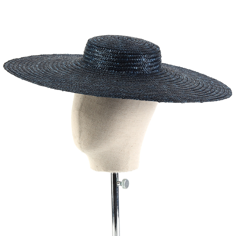 幅15cmの麦わら帽子,女性用フラットトップ,リボン付きビー - Bucket Hat Straw のレビューと価格