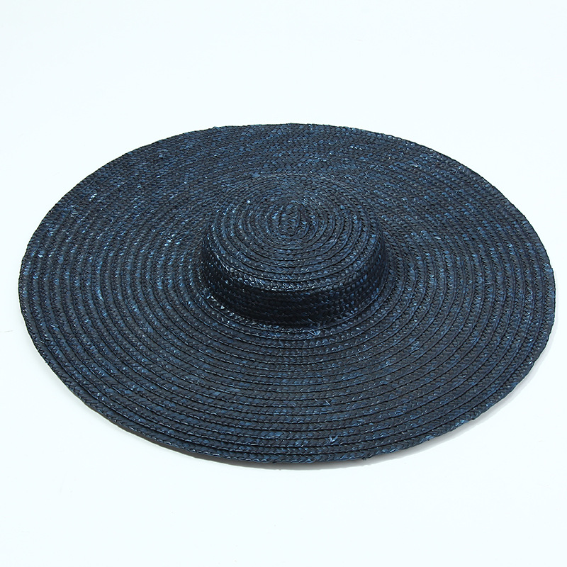 幅15cmの麦わら帽子,女性用フラットトップ,リボン付きビー - Bucket Hat Straw のレビューと価格