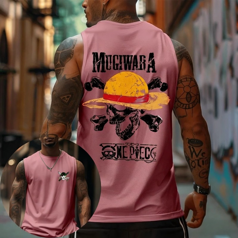 ワンピース ムギワラ麦わら帽子 スカル タンクトップ アニメ - Tank Top Muscle のレビューと価格