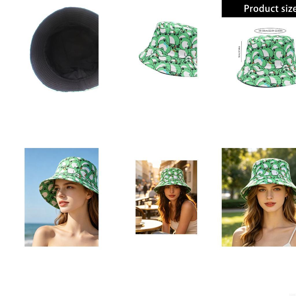 週末の旅行用のパッカブルカエルプリントバケットハット、ビーチ - Packable Hat Nylon のレビューと価格