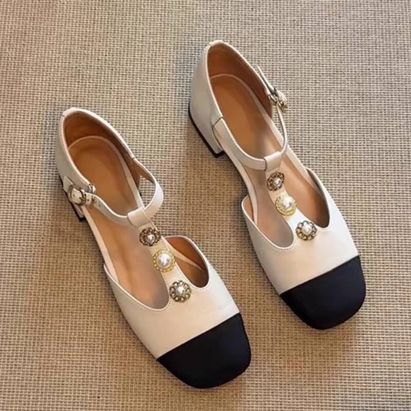 女性スクエアトゥヒールサンダル夏の靴ファッション新人デザイナ - Casual Sandal Leather のレビューと価格