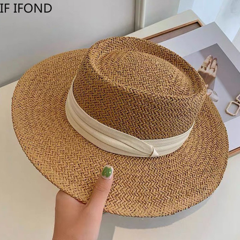 女性のための通気性のある麦わら帽子,カジュアルな春と夏のため - Bucket Hat Straw のレビューと価格