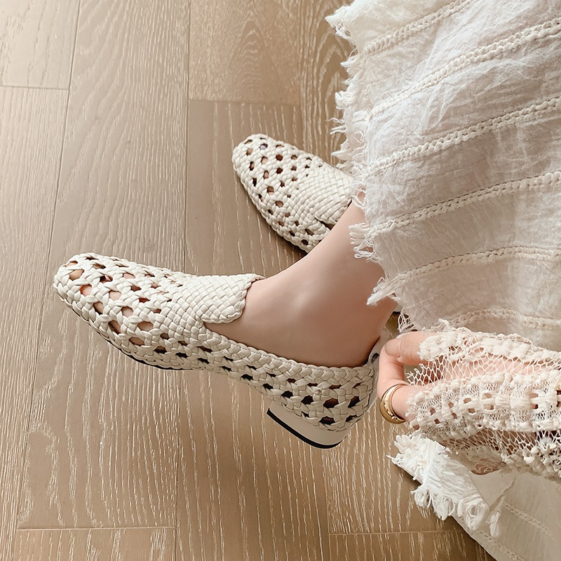 2026 ファッションホット販売本革編み込みサンダル女性ロー - Casual Sandal Leather のレビューと価格