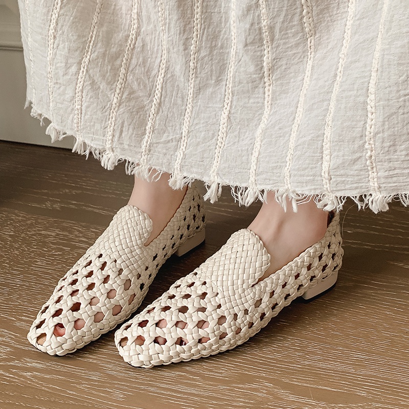 2026 ファッションホット販売本革編み込みサンダル女性ロー - Casual Sandal Leather のレビューと価格